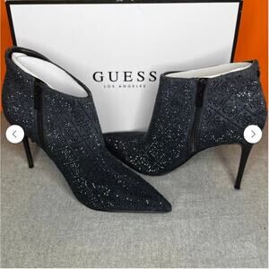 Guess Fazzie 4 in. Heel Bootie Ombre Black Sparkle Size 7 M